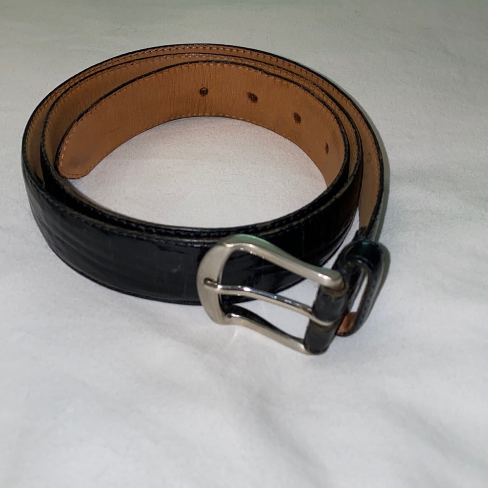 Jos A Bank Black Leather Belt